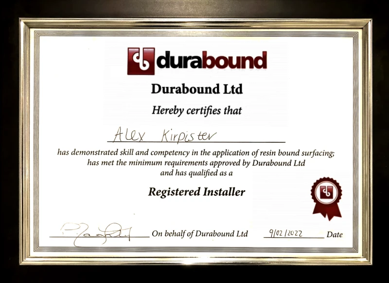 resin bound installer certificate