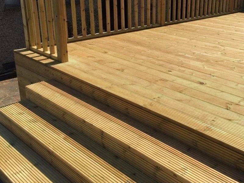 wood decking with steps