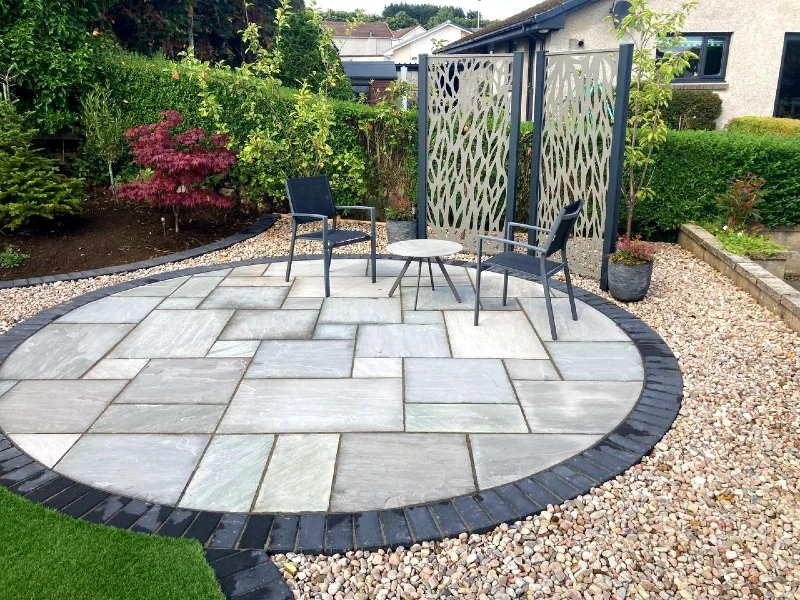 circle stone patterns patio design